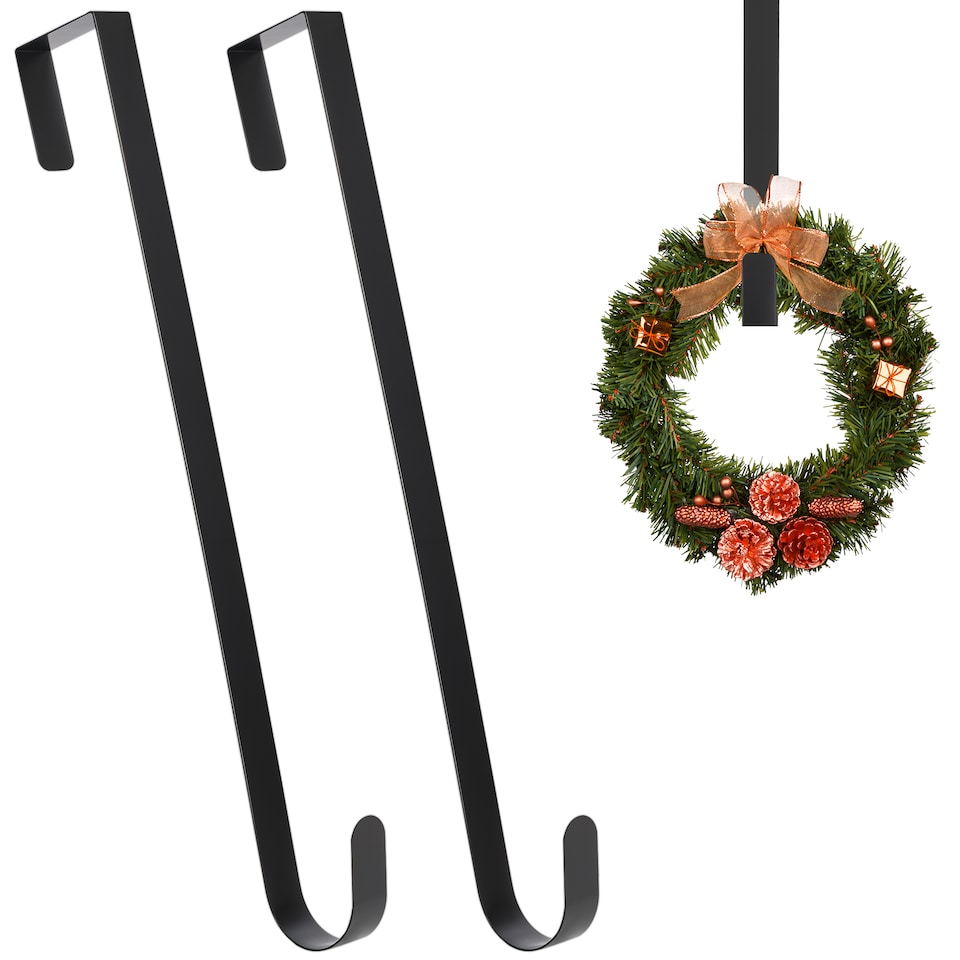 image 1 of Trimming Shop 15 Inch Strong Metal Wreath Door Hangers - Pack of 2