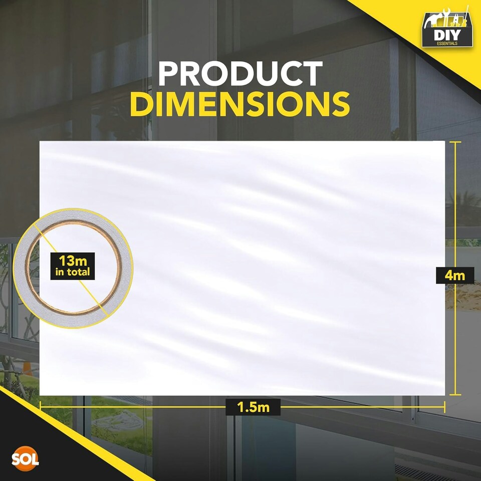 image 1 of SOL 1.5m x 4m Window Insulation Film Kit – Thermal Control for Summer & Winter Clear