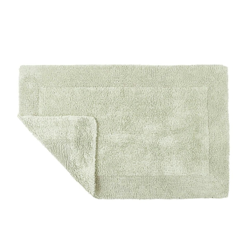 image 1 of Heavyweight Reversible Bath Mat Rug 53 x 85cm - Sage Green