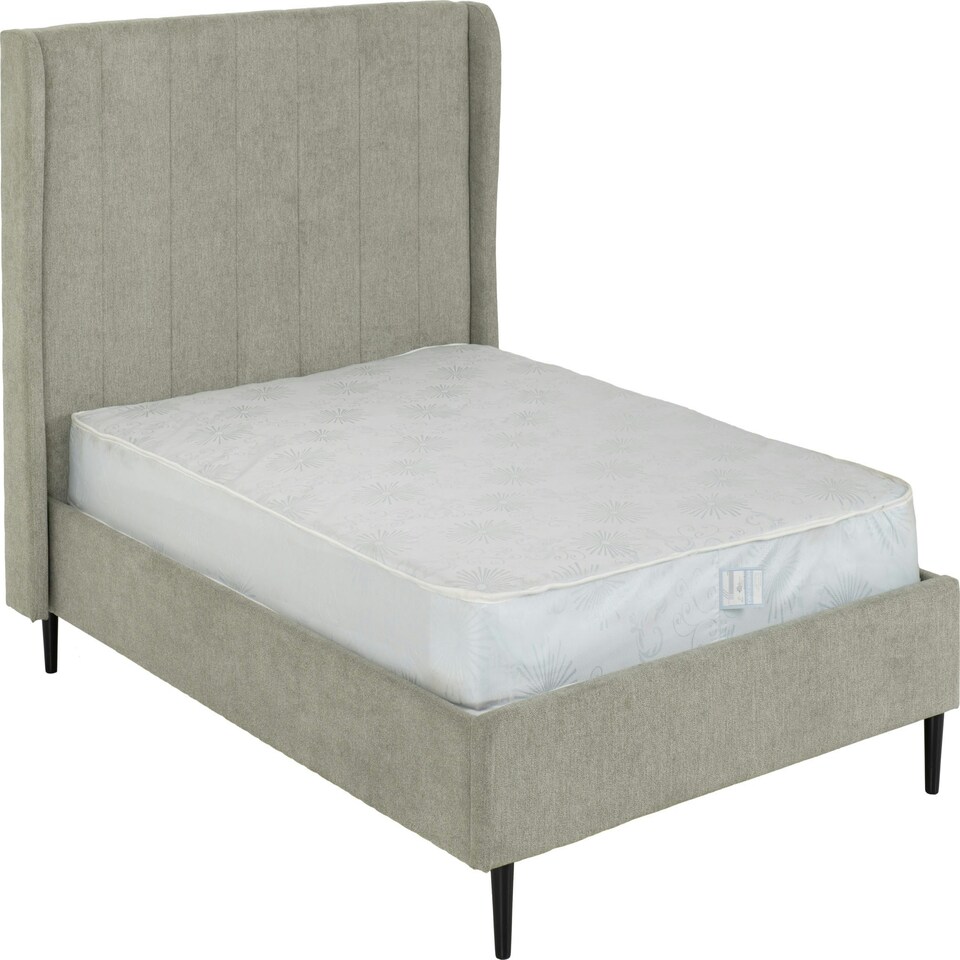 image 1 of Amelia 4ft 6in Velvet Bed Grey | Dark Grey