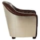 image 3 of Classic Armchair with Buttoned Back,Leather Upholstered Chair, Luxe Accent Chair With Black Walnut Orb Feet Brown