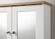 image 2 of Mirrored Bathroom Cabinet White & Oak