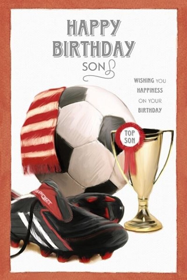 image 1 of Wishing Well Top Son Trophy Birthday Card