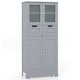 image 1 of COSTWAY Bathroom Storage Cabinet Floor Organizer Grey Grey