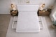 image 2 of Divan Bed Set Headboard and Footboard with Mattress 5ft Kingsize White Suede Storage 2 Drawers Right Side Laying in Bed
