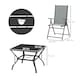 image 5 of Outsunny 5 Pieces Garden Dining Set, 4 Seater Garden Furniture Set with Parasol Hole, Outdoor Dining Set with High Back Folding Chairs and Square Metal Top Table for Outdoor Patio, Grey | Grey | 1