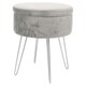 image 1 of Harbour Housewares Round Velvet Storage Footstool - H45 x D36cm - Grey/Silver | Grey | Grey/Silver
