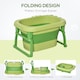 image 4 of HOMCOM Foldable Baby Bathtub for Newborns Infants Toddlers w Stool - Green