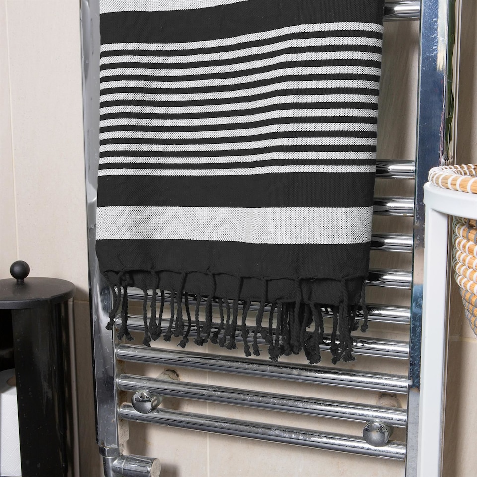 image 1 of Nicola Spring Deluxe 100% Cotton Turkish Beach Towels - 160cm x 90cm - Charcoal - Pack of 2 | Grey | Charcoal