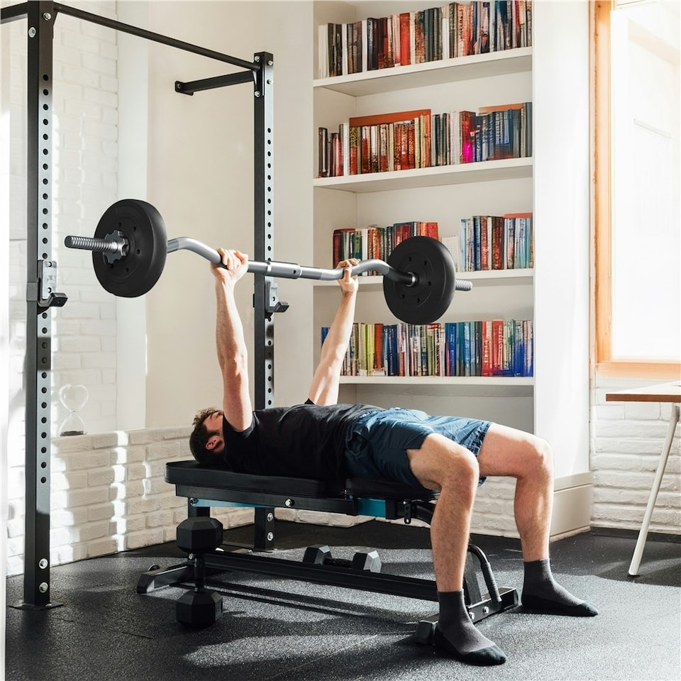 image 1 of Yaheetech 30 KG Barbell Weight Set Black