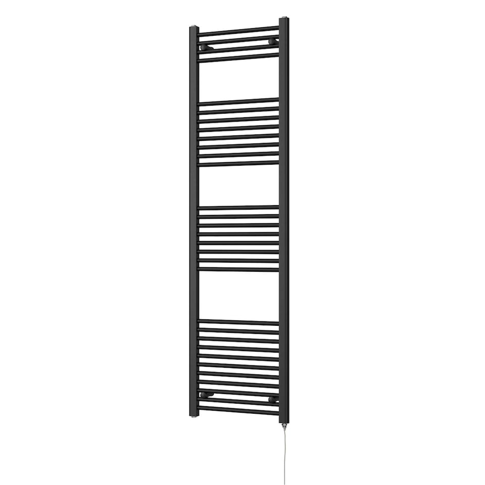 image 1 of Zennor - Black Electric Towel Rail H1800mm x W500mm Straight 700w Standard