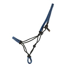 Hy Equestrian Double Braided Rope Halter - Blue - Full