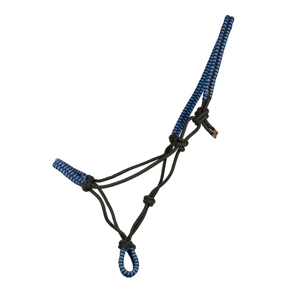 image 1 of Hy Equestrian Double Braided Rope Halter - Blue - Full