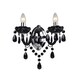 image 1 of Black Acrylic and Chrome Marie Therese Style 2 x 40W Wall Light | Black | Chrome | 1