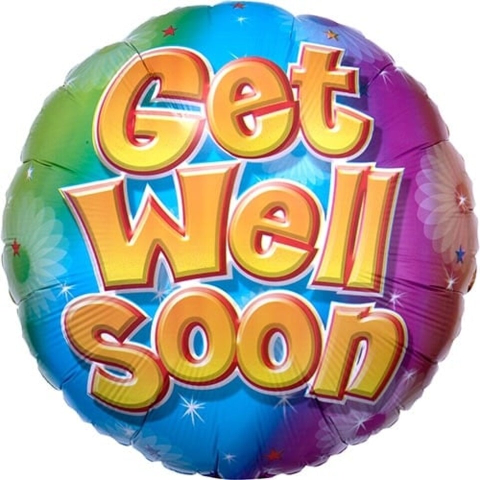Get Well Soon Colourful Round Foil Helium Balloon 43cm / 17 in