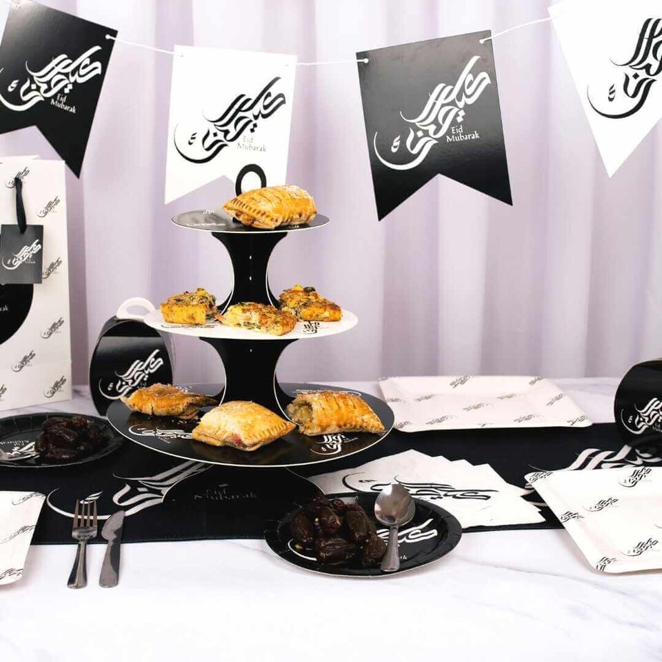 image 1 of Eid Dessert Plates (10pk) - Black & White