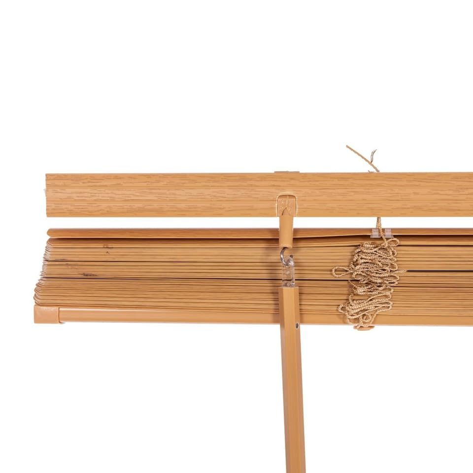 image 1 of Oypla 100 x 150cm PVC Teak Wood Grain Effect Home Office Venetian Window Blinds with Fixings