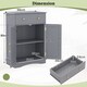 image 2 of COSTWAY Floor Storage Cabinet Buffet Sideboard with Drawer-Grey