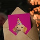 image 3 of Birthday Card Yellow Labrador Retriever Dog Party Hat Hot Pink