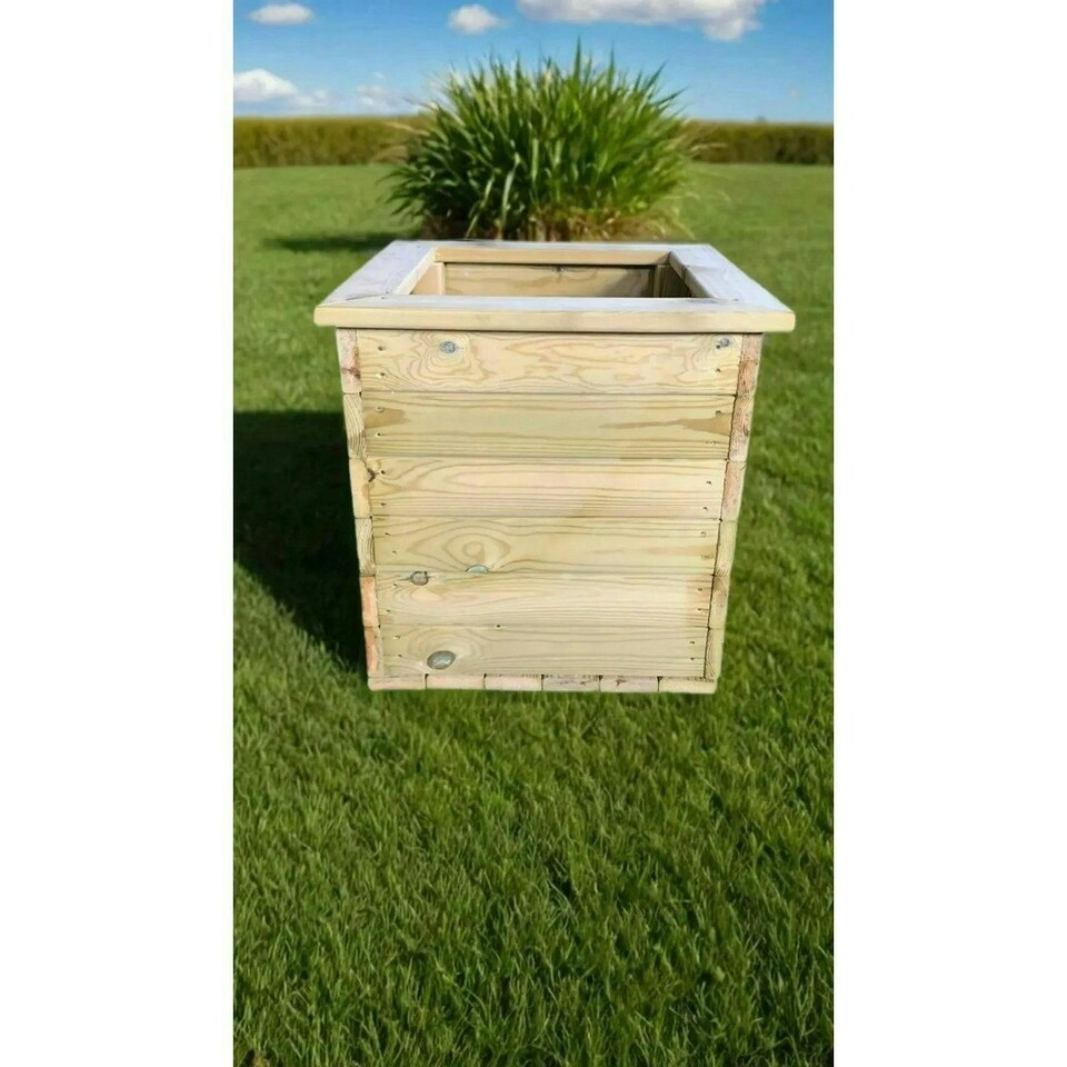 image 1 of Multi Pack of 3 - Deluxe Square Planter - Timber - L47 x W47 x H46 cm - Fully Assembled