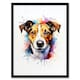 image 1 of Jack Russell Lovers Gift Watercolour Pet Black Framed Wall Art Print A4