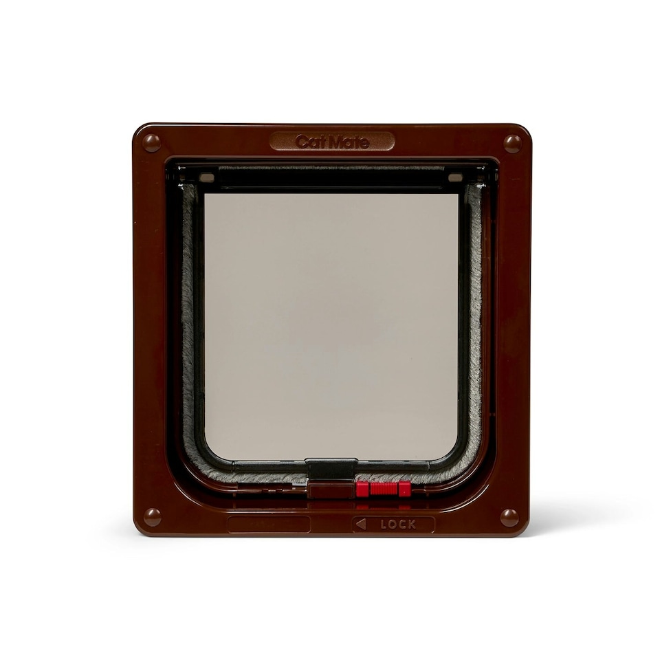 image 1 of Cat Mate Lockable Cat Flap with Door Liner to 50mm Brown (2 inches) (234B)