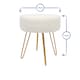 image 5 of Harbour Housewares Round Boucle Footstool - H41 x D35cm - Cream/Gold | Cream | Cream/Gold