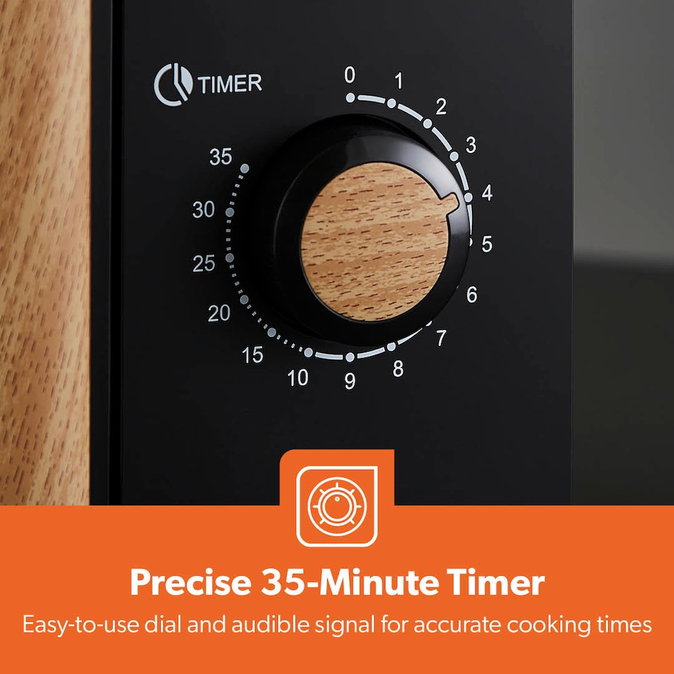 image 1 of GEEPAS 20L Microwave Oven 700W | NordiQ Design Black