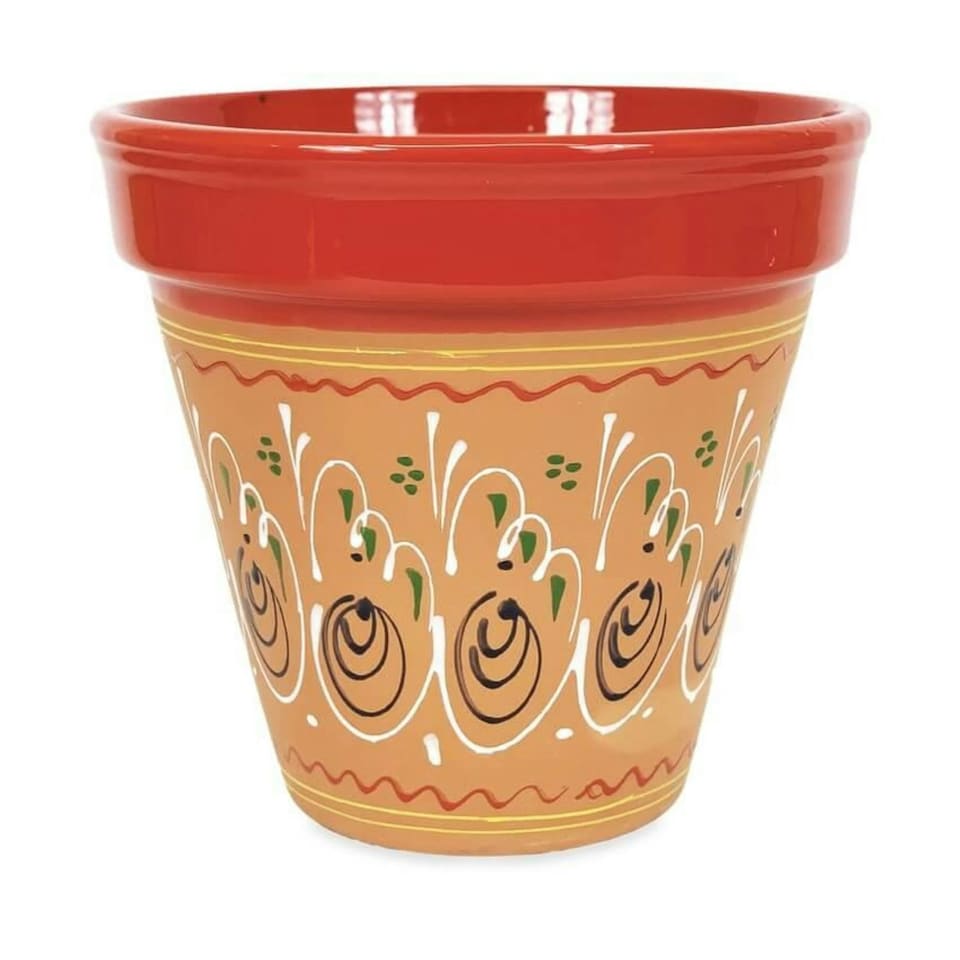 image 1 of Verano Spanish Ceramics Set of 3 Plant Pots - 16-29cm Inca Red Red