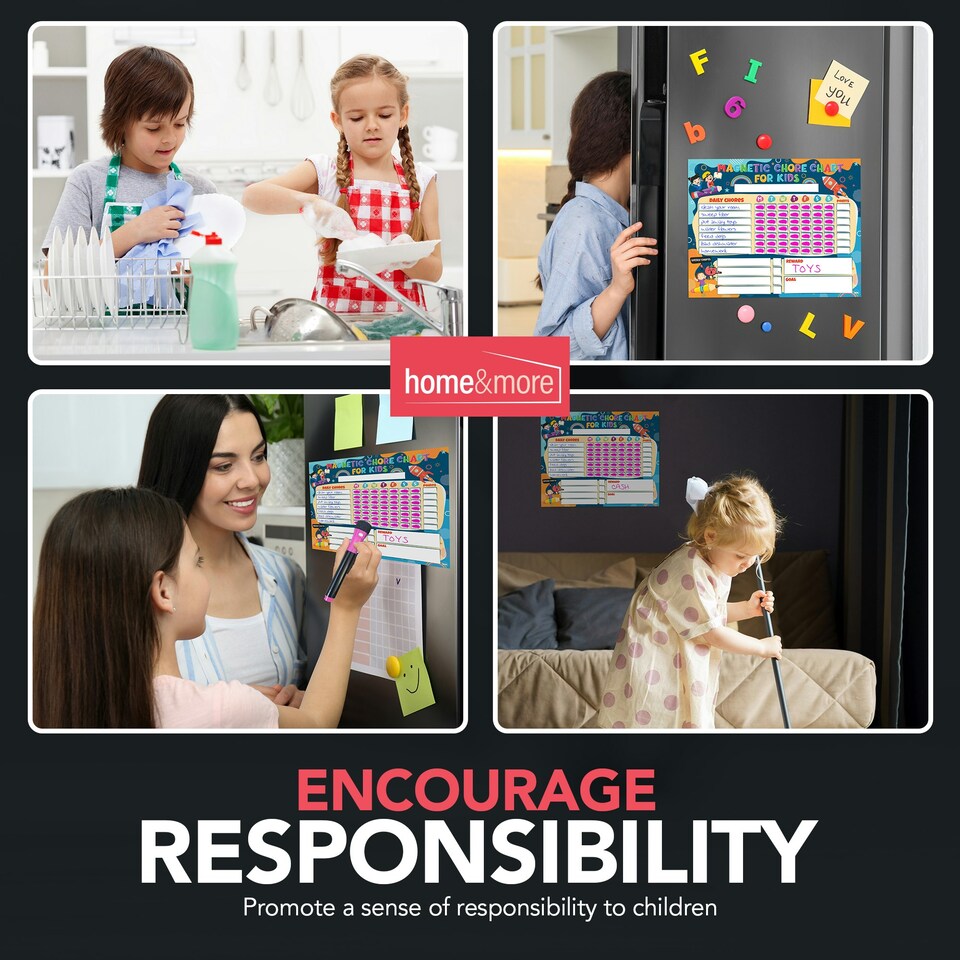 image 1 of 2pk Magnetic Reward Charts for Children with 2 Pens | Chores Board for Family