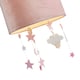 image 4 of Soft Blush Pink Velvet Pendant Lamp Shade with Hanging Felt Stars and Clouds | Pink | Pink | 1