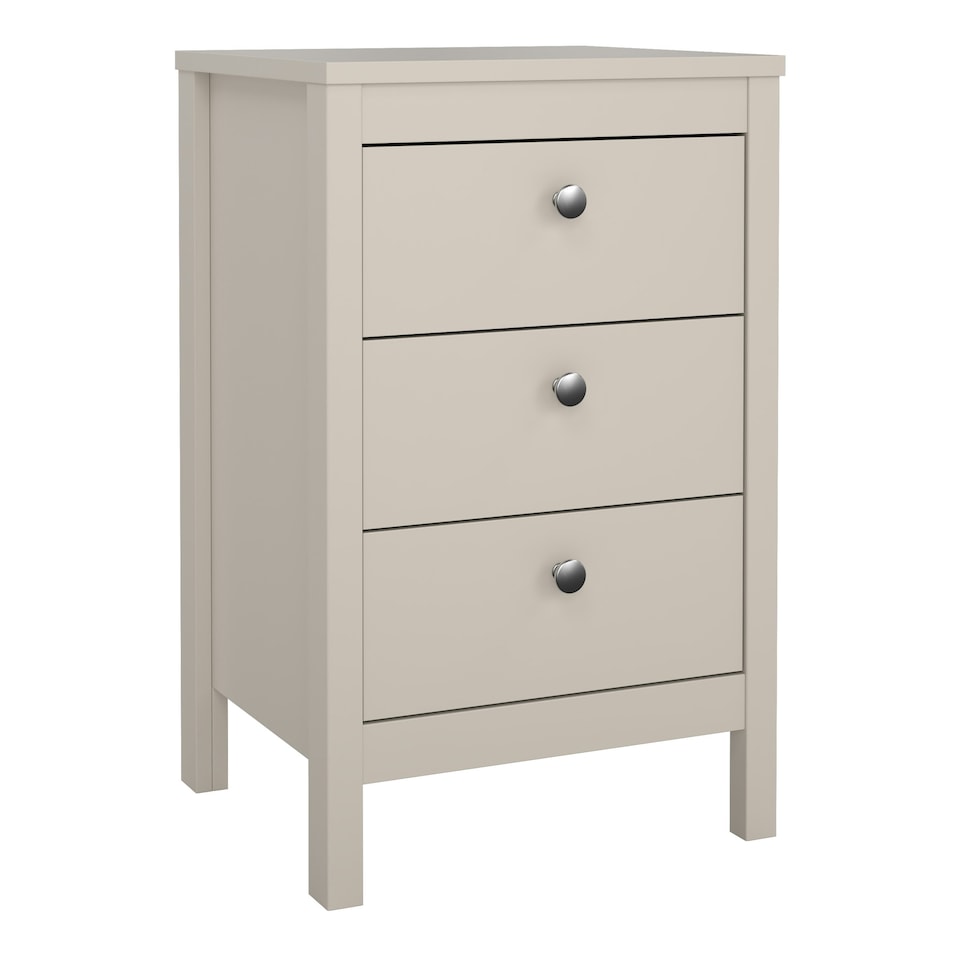 image 1 of Madrid Bedside Table 3 Drawers in Cashmere N/A