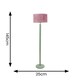 image 4 of ValueLights Bobbins Sage Green Floor Lamp Pleat Blush Pink Shade | Green | Pink
