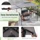 image 4 of COSTWAY 318x153cm Grill Gazebo Outdoor Barbecue Canopy Tent w/Side Awning-Grey