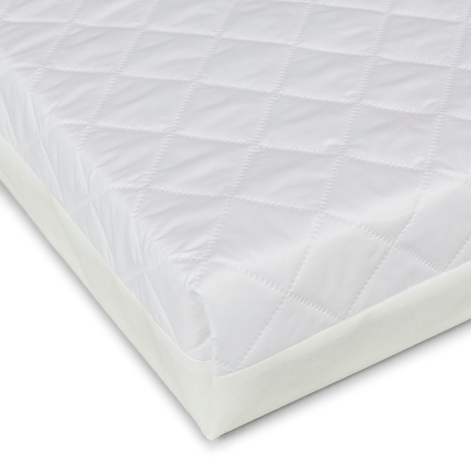 image 1 of Premium Sprung Cot Mattress - Spring Core for Lasting Support, Hypoallergenic , Waterproof PVC Sleeve, Breathable & Comfortable for Baby (100x50cm)