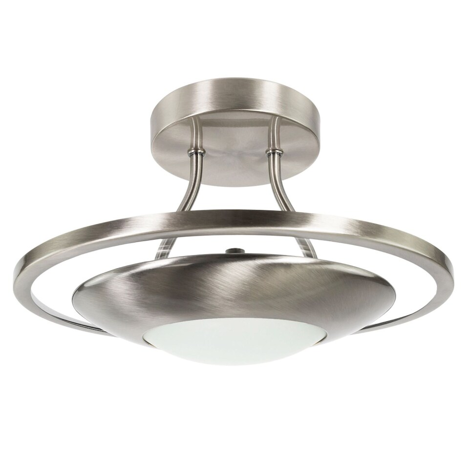 image 1 of Modernistic Semi Flush Eco Friendly LED Ceiling Light Fitting in Satin Nickel | Silver | Satin Nickel | 1