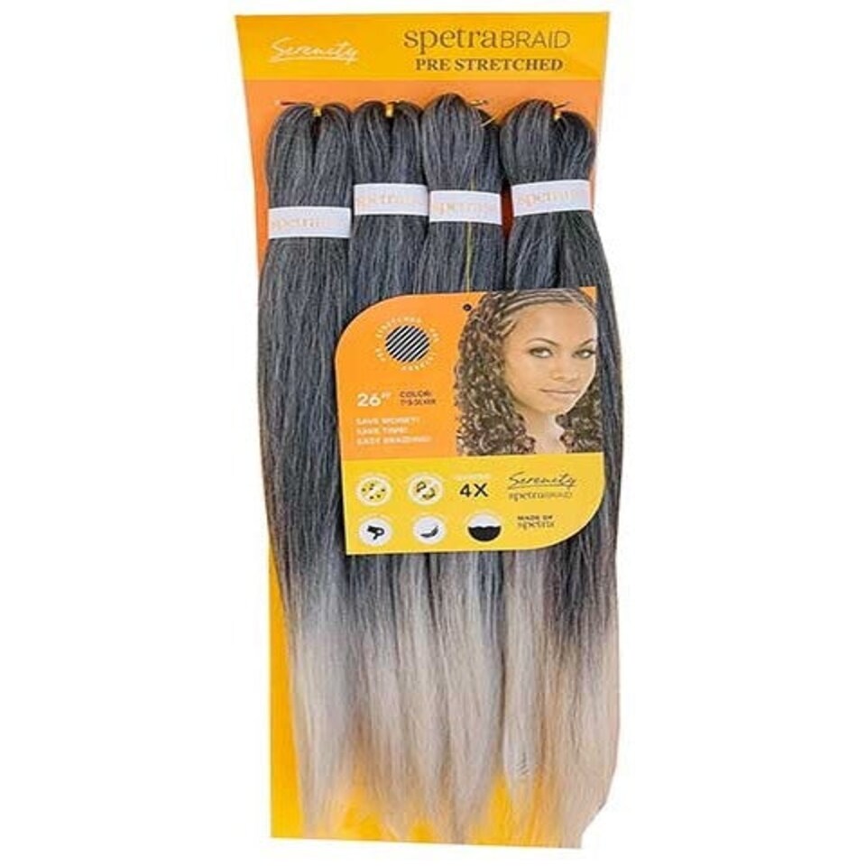 Serenity Spetrabraid 4X Pre Stretched Syn Luxury Premium Hair Multi | T1B/Blue | 26 inch