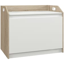 HOMCOM Storage Bench Lift Top Cabinet Accent Seat Storage Box | White | One Size