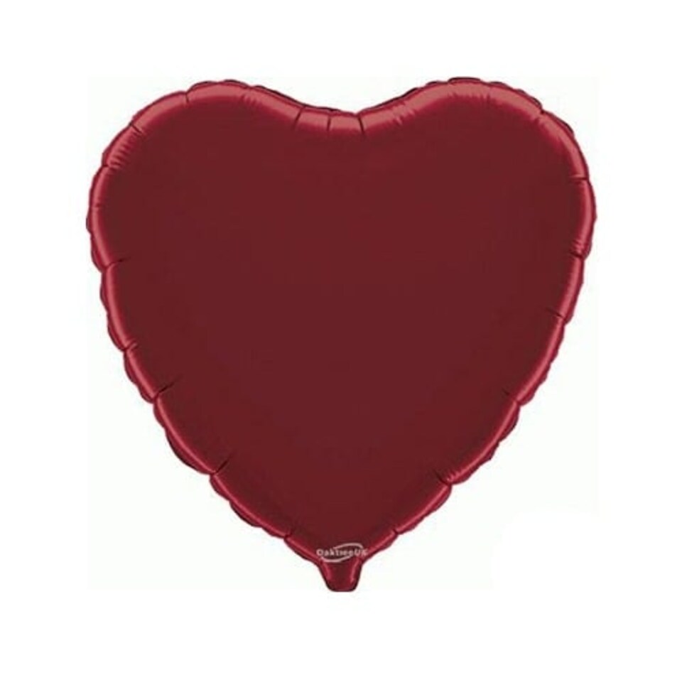 Burgundy Heart Foil Helium Balloon 46cm / 18 in