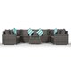 image 10 of Havana 9 Seat Rattan Garden Sofa Set with Ice Bucket Coffee Table Grey | Grey