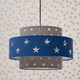 image 2 of ValueLights Weaver Blue Ceiling Pendant Shade & Bulb | Blue