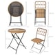 image 5 of Outsunny 3 Pieces Rattan Bistro Set, Wicker Folding Garden Furniture Set with Coffee Table and Chairs for Outdoor, Patio, Balcony, Natural