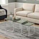 image 3 of Set Of 3 Faux Marble Nesting Tables Black Grey