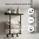 image 7 of Levede Towel Rack Wall Mounted Shelf Bathroom Storage Holder with Hooks Black