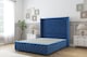 image 1 of Sloomy Rutherford Navy Plush Divan Bed Base No Drawers With 54 Inch Wingback Headboard & 12 Inch Matching Footboard | Blue | Navy | Small Single | 1