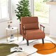 image 4 of COSTWAY Convertible Single Folding Sofa Bed Sleep Chair Brown Brown