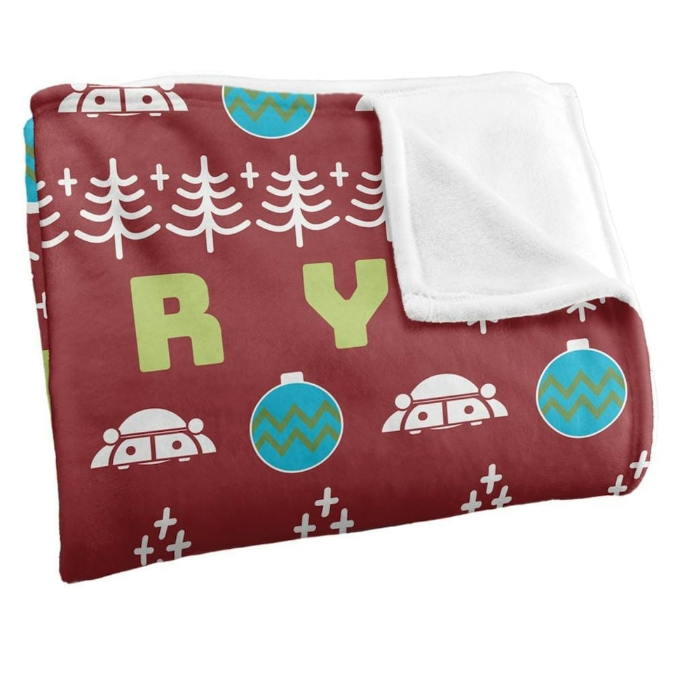 image 1 of Rick And Morty Merry Rickmas Pickle Rick Christmas Blanket - Multicoloured - One Size