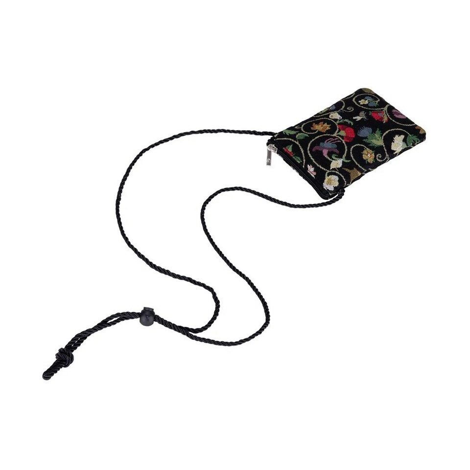 image 1 of Signare Tapestry Smart Phone Crossbody Bag Black