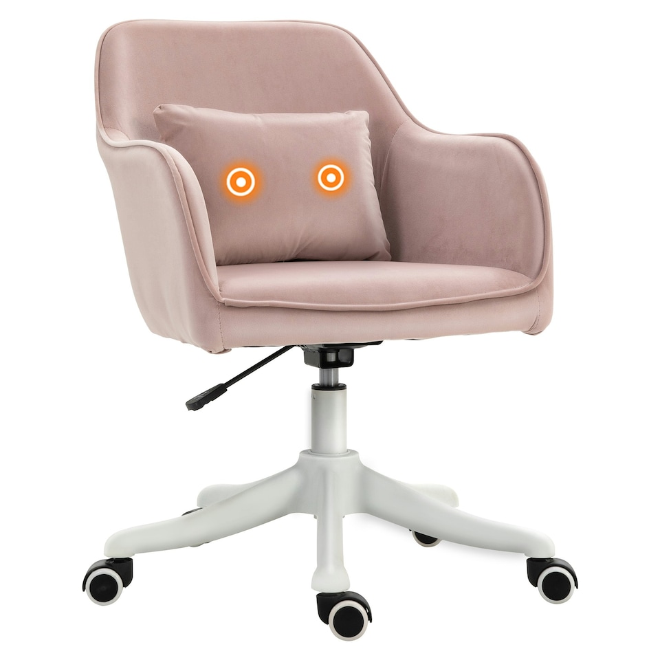 image 1 of Vinsetto Office Chair with Rechargeable Vibration Massage Lumbar Pillow, Wheels