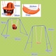 image 5 of Outsunny Garden Swing Set for Toddlers w Safety Belt - Orange and Blue